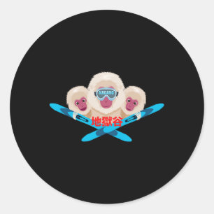 Nagano Skier Classic Round Sticker