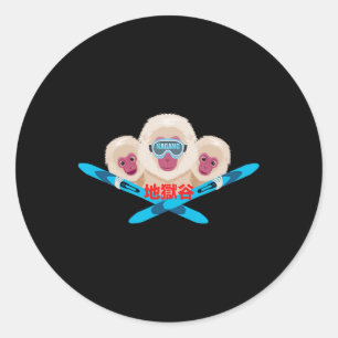 Nagano Skier Classic Round Sticker