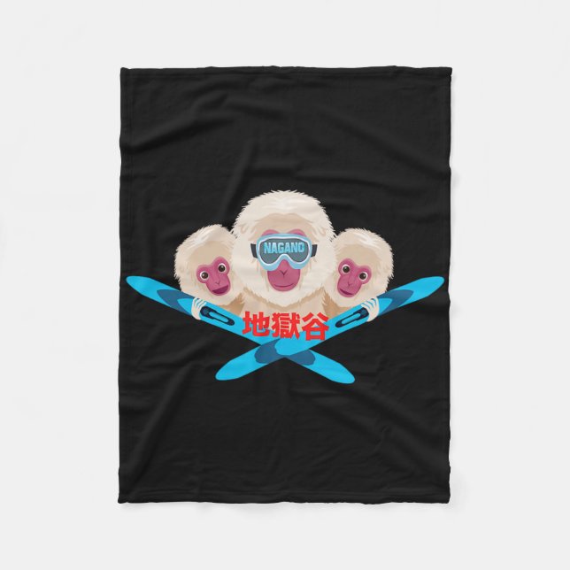 Nagano Skier  Fleece Blanket (Front)