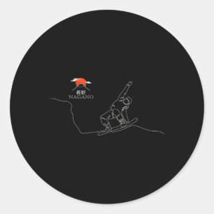 Nagano Snowboard Classic Round Sticker