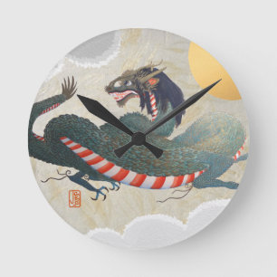 Nagasaki Dragon Round Wall Clock