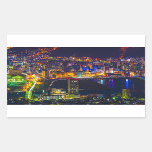 Nagasaki Japan at night Rectangular Sticker