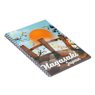 Nagasaki Japanese blossom poster. Notebook