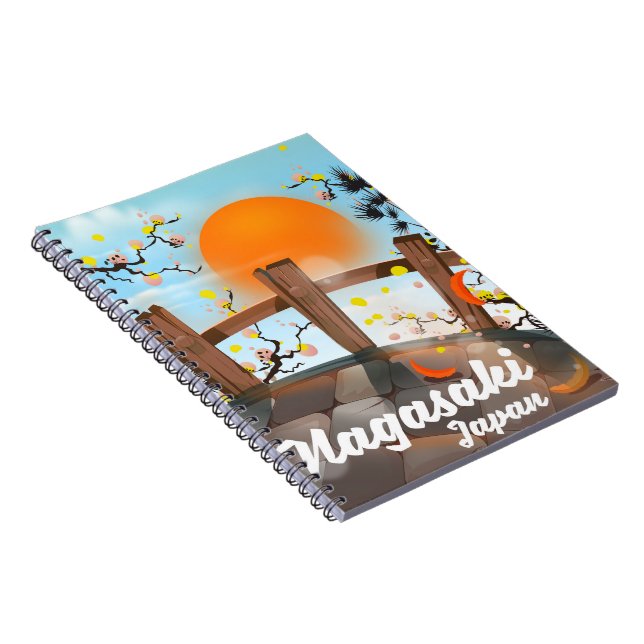 Nagasaki Japanese blossom poster. Notebook (Right Side)