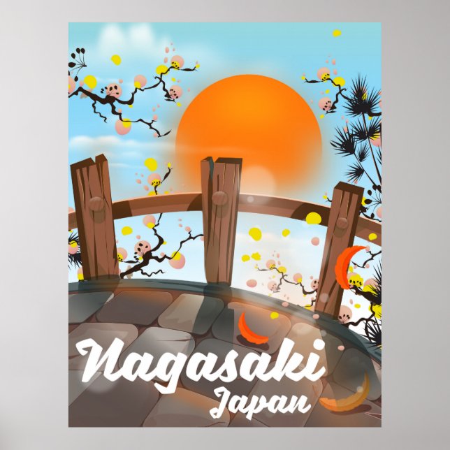 Nagasaki Japanese blossom poster. Poster (Front)