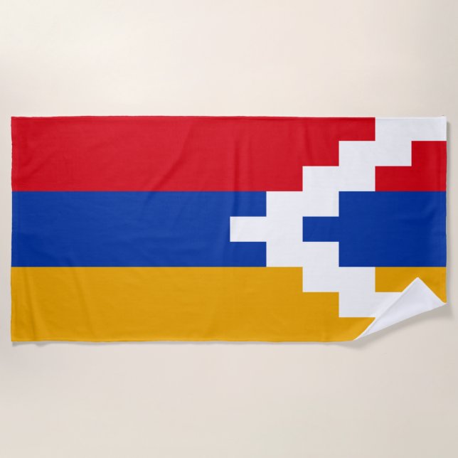 Nagorno Karabakh Flag Beach Towel (Front)