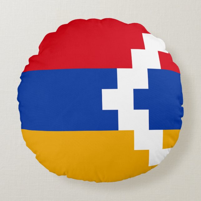 Nagorno Karabakh Flag Round Cushion (Front)