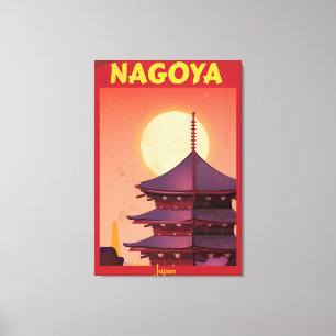 Nagoya, Japan Vintage Travel Poster Canvas Print