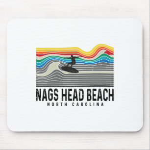 Nags Head Beach North Carolina Surfboarder Men Wom Mouse Mat