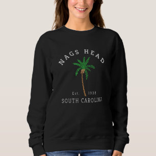 Nags Head Nc Colourful Palm Tree Silhouette  Art Sweatshirt