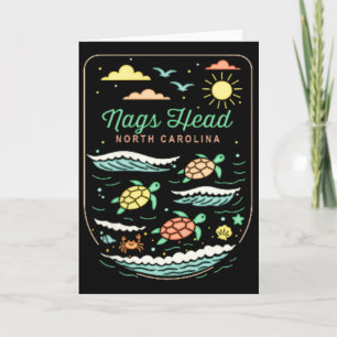 Nags Head Nc Cute Beach Vacation Sea Turtle Lover  Card