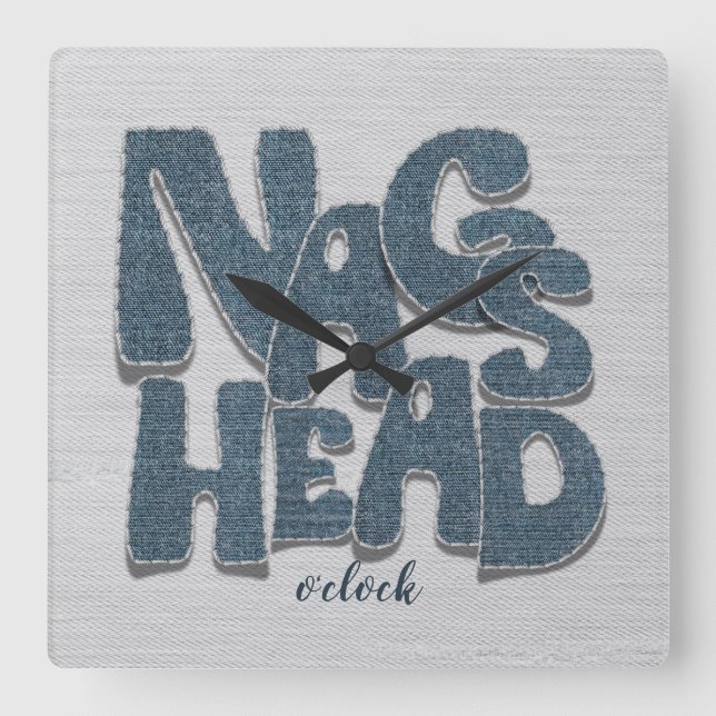 Nags Head North Carolina Denim Letter Square Wall Clock (Front)