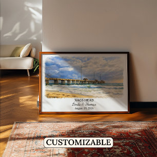 Nags Head North Carolina Poster, Watercolor Poster