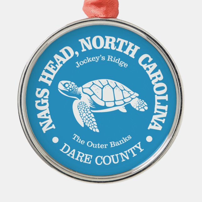 Nags Head (sea turtle) Metal Tree Decoration (Front)