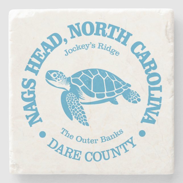 Nags Head (sea turtle) Stone Coaster (Front)