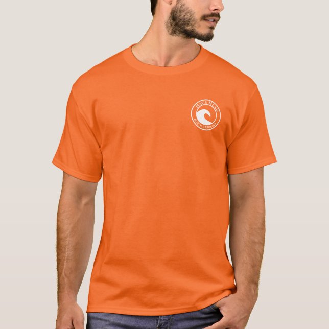 Nags Head White Ocean Wave Circle Design T-Shirt (Front)