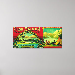 Naha Bay Salmon Can LabelNaha Bay, AK Canvas Print