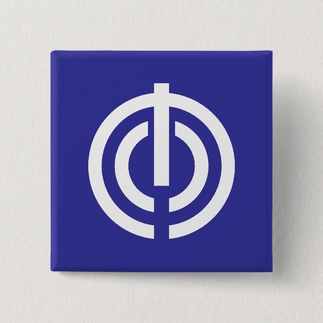 Naha, Okinawa, Japan flag 15 Cm Square Badge (Front)