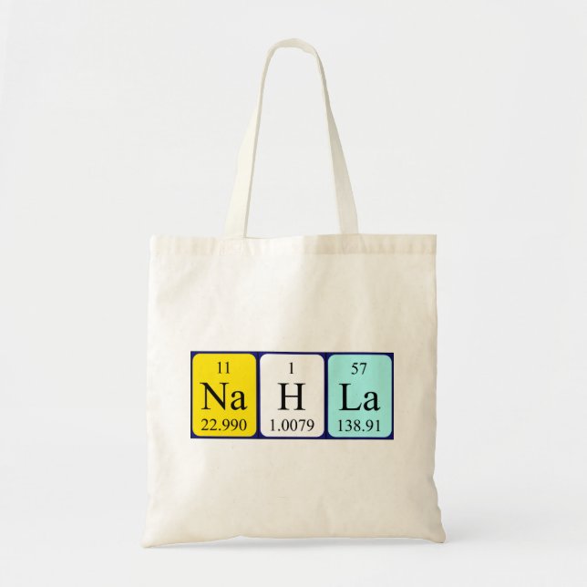 Nahla periodic table name tote bag (Front)