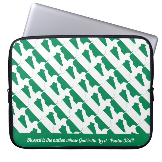 Naija NIGERIA FLAG Custom Scripture Laptop Laptop Sleeve (Front)