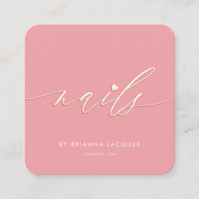 Nail Art Beauty Salon Manicure Specialist Square Business Card (Front)