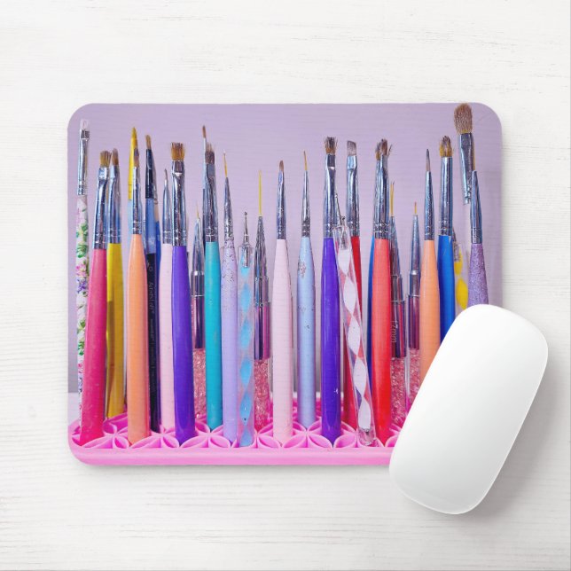 Nail Art Brush Collection Mouse Mat (With Mouse)