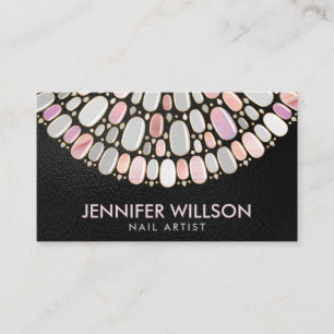 Nail Art Mandala - Pearl and Rose marble Business Card