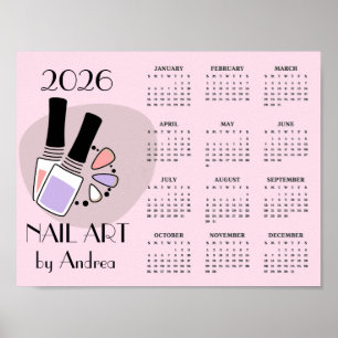 Nail Art Manicure Design 2026 Calendar Poster