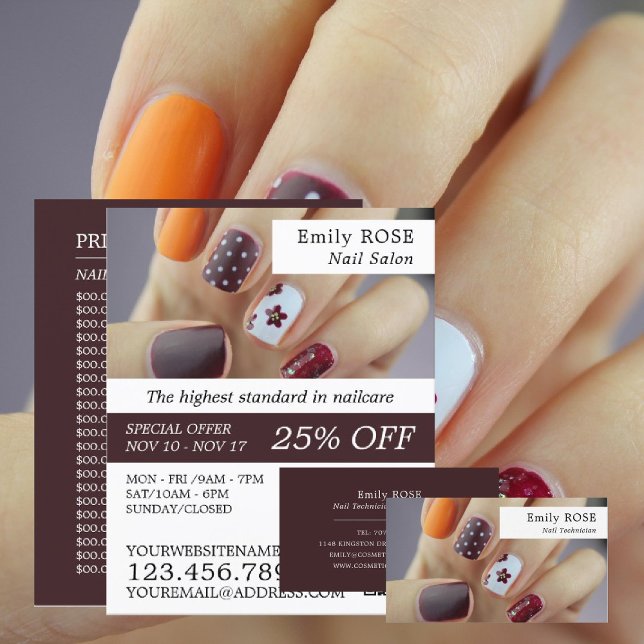 Nail Art, Nail Technician Business Card (Creator Uploaded)
