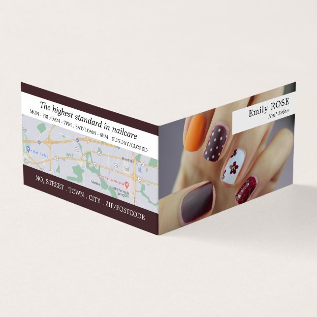 Nail Art, Nail Technician, Nail Salon Loyalty Business Card (Outside)