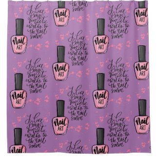 nail art quote style deco shower curtain