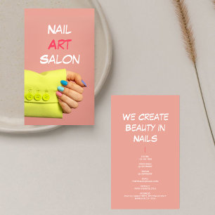 Nail Art Salon l Blush Pink Manicurist Nail Artist Business Card