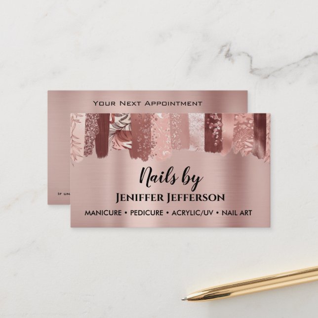 NAIL ARTIST appointment Business Card (Front/Back In Situ)