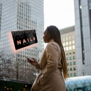 Nail Artist  Black Drips Professional Glitter Rose Business Card