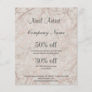 nail artist business personalised flyer