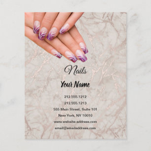 nail artist business personalised flyer