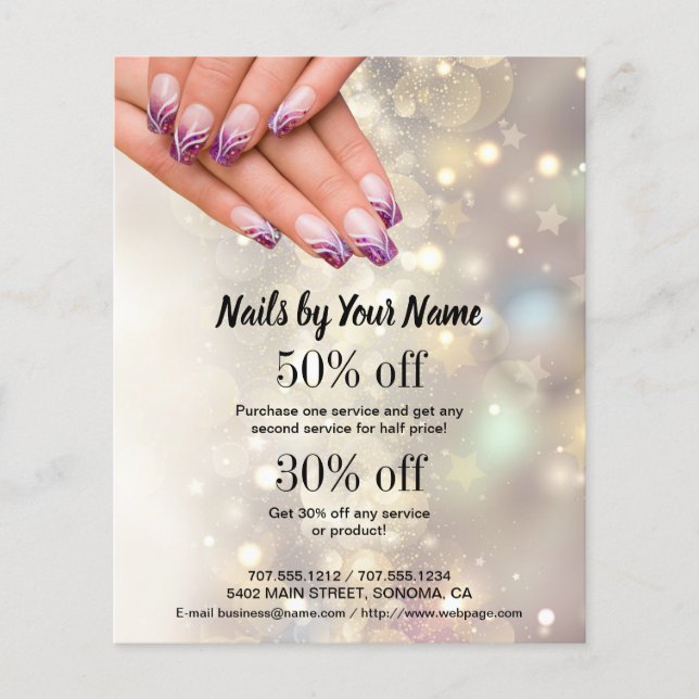 nail artist business personalised flyer (Front)