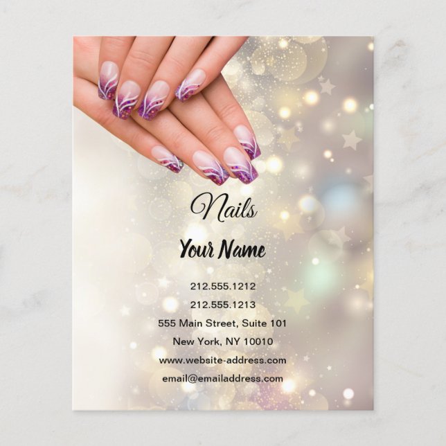 nail artist business personalised flyer (Front)