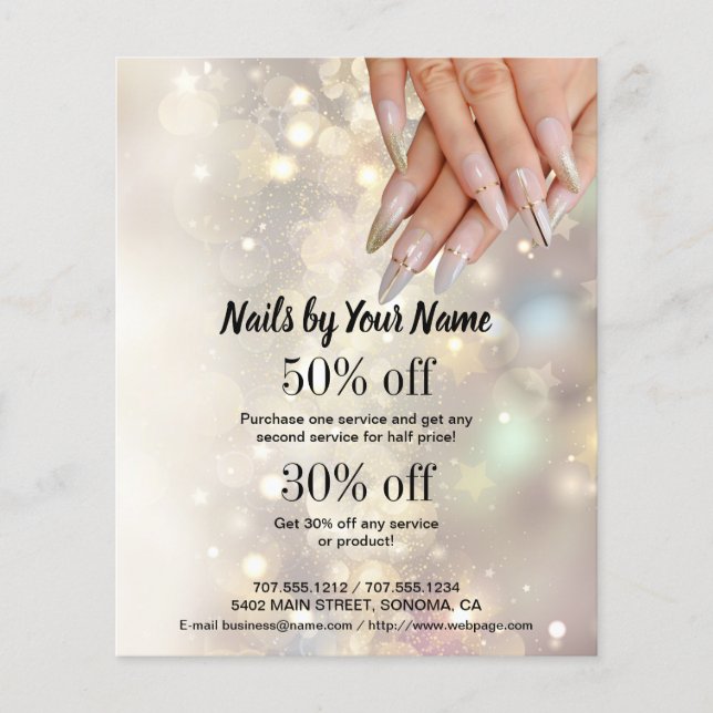 nail artist business personalised flyer (Front)