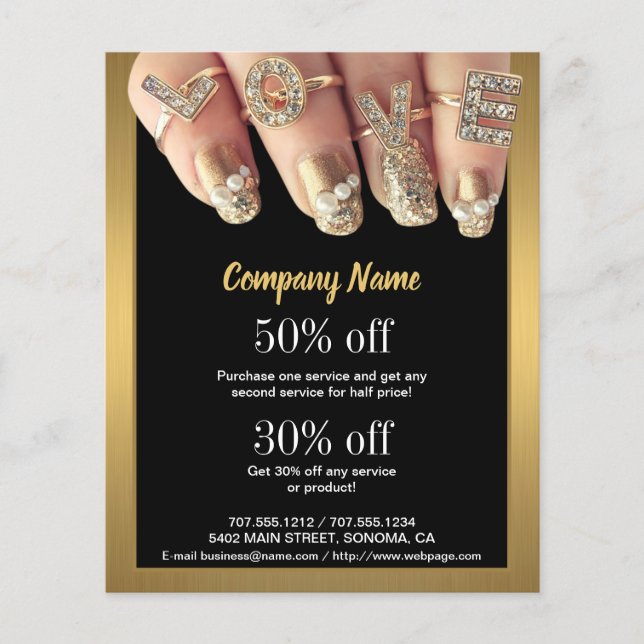 nail artist business personalised flyer (Front)