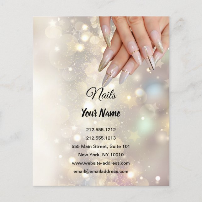 nail artist business personalised flyer (Front)