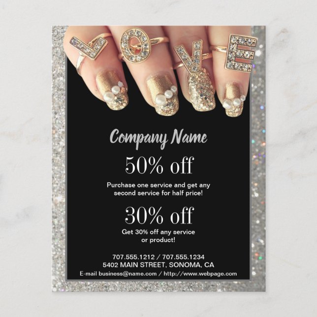 nail artist business personalised flyer (Front)