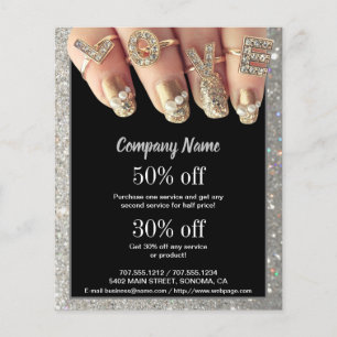 nail artist business personalised flyer