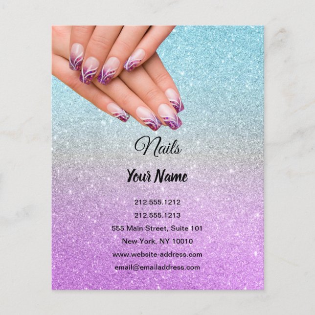 nail artist business personalised flyer (Front)