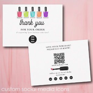 Nail Artist Business Thank You Logo Social Media Card