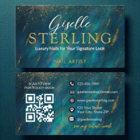 Nail Artist Dark Opal Glam Modern QR Code