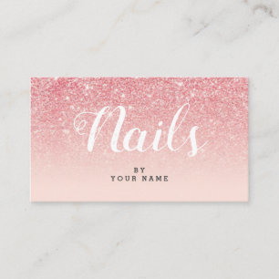 Nail Artist Elegant Pink Rose Gold Business Card