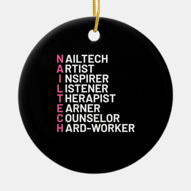 Nail Artist Inspirer Ceramic Tree Decoration (Front)