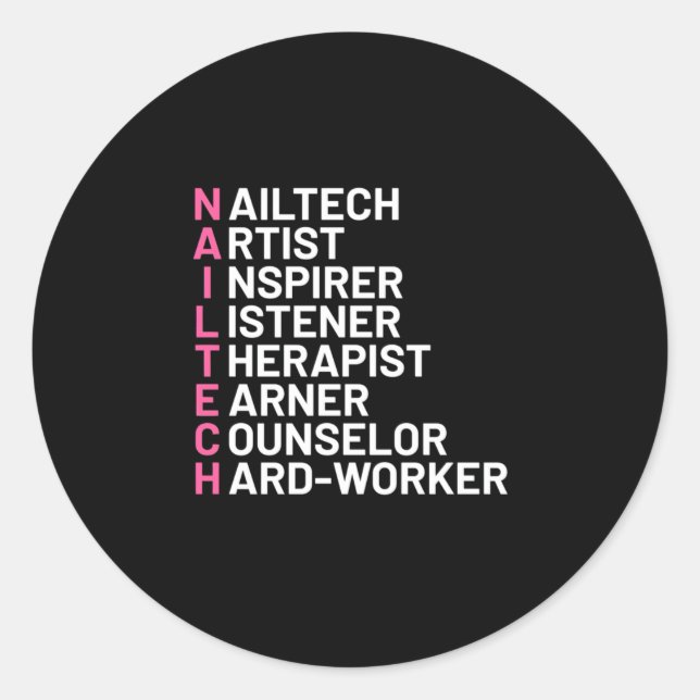 Nail Artist Inspirer Classic Round Sticker (Front)