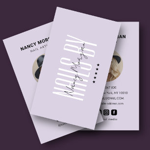 Nail Artist Lilac Profile Photo Nails Salon Business Card